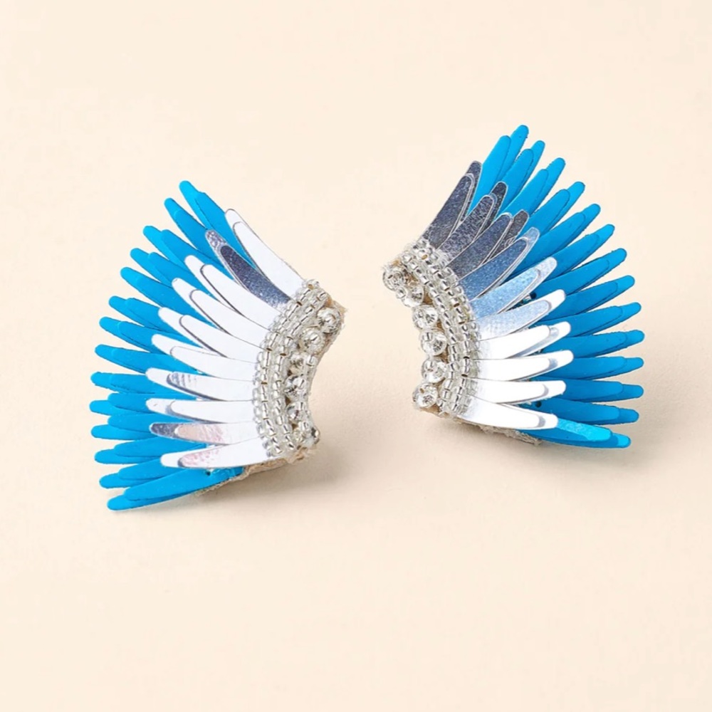 Mignonne Gavigan Mini Madeline Earrings Aqua Silver NWT - Picture 11 of 14